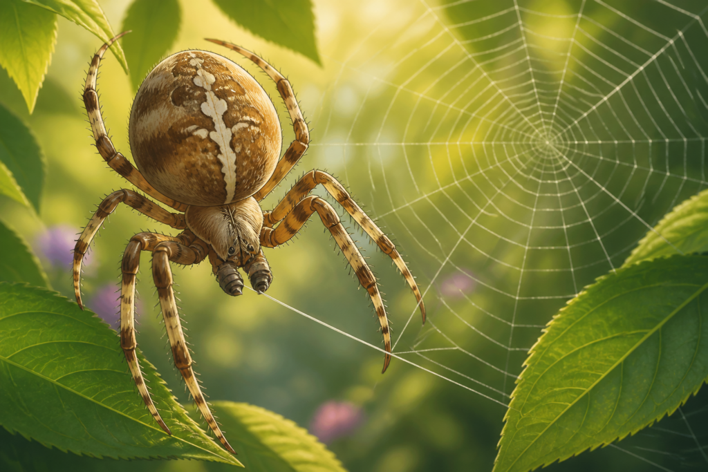 How do spiders make silk? Spider producing a thread from its spinnerets