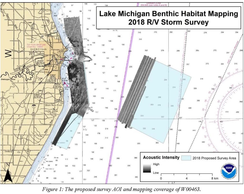 How deep is Lake Michigan - NOAA survey map