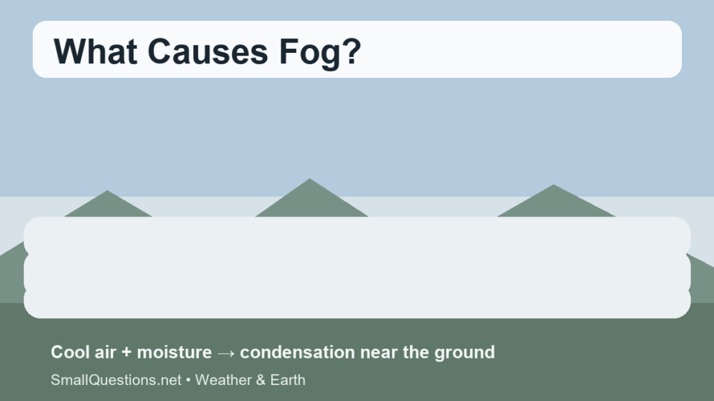 What causes fog? Fog forming near the ground